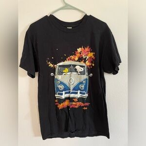 Snoopy and Woodstock VW Bus fall t-shirt